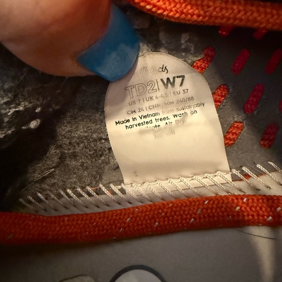 ALLBIRDS Tree Dasher 2 Women’s Orange Knit Running Sneakers Size 7 - Picture 9 of 13